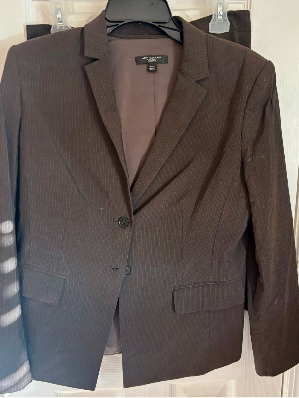Ann Taylor Brown Pinstripe Women's Suit Blazer